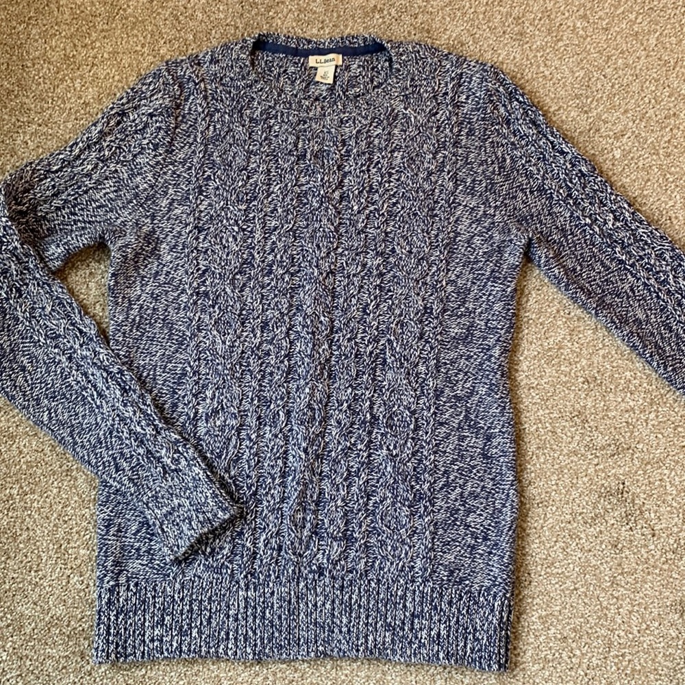 LLbean cotton cable knit top